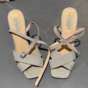 Topshop Glittery Silver Heels